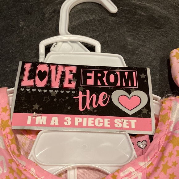 Girls pink white unicorn 3 piece set of t-shirt, Tank and shorts size 3T - NWT - Picture 2 of 9